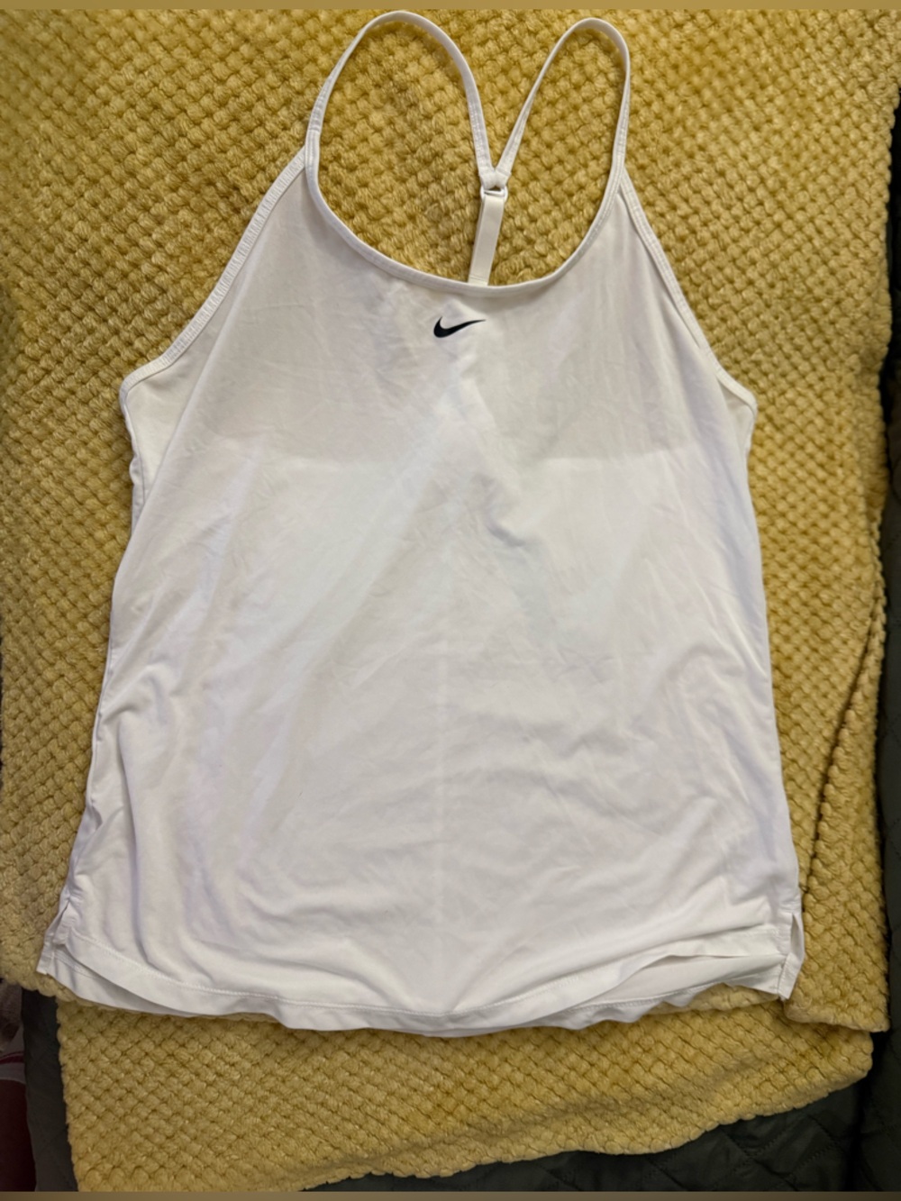 Nike White Tank Top with Black Swoosh
